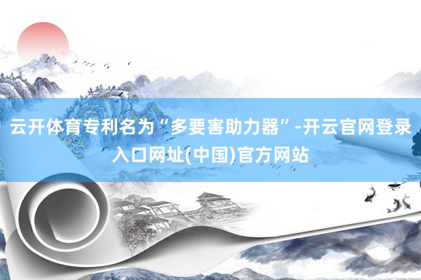 云开体育专利名为“多要害助力器”-开云官网登录入口网址(中国)官方网站
