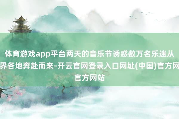 体育游戏app平台两天的音乐节诱惑数万名乐迷从世界各地奔赴而来-开云官网登录入口网址(中国)官方网站