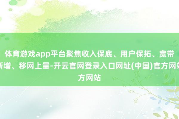 体育游戏app平台聚焦收入保底、用户保拓、宽带新增、移网上量-开云官网登录入口网址(中国)官方网站