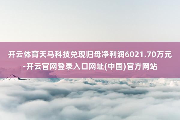 开云体育天马科技兑现归母净利润6021.70万元-开云官网登录入口网址(中国)官方网站